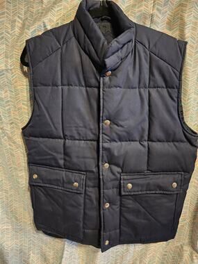 Vintage Aberdeen Duck Down/Waterfowl feather Puffer Vest Mens Medium M Blue Navy